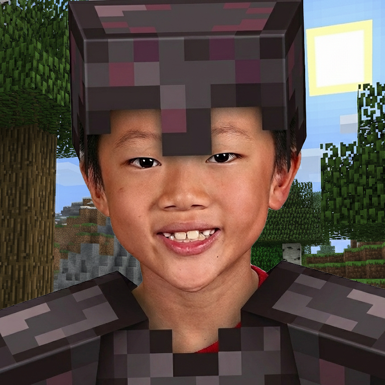 Ethan in Minecraft armor